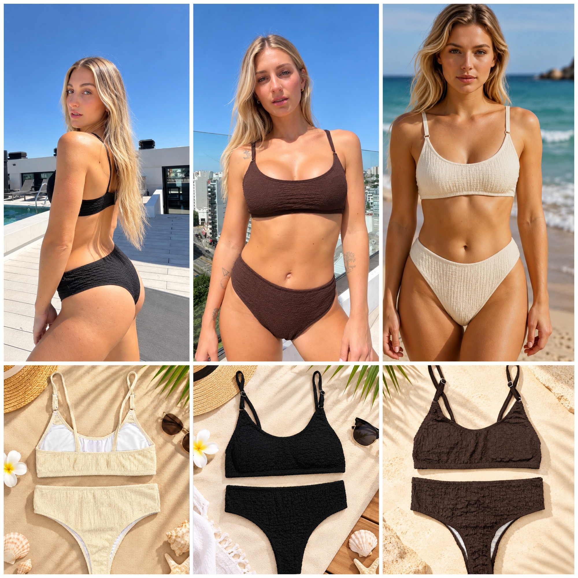(art:42)bikini 2 Piezas Top C/push y Less Tiro Alto - Imagen 9