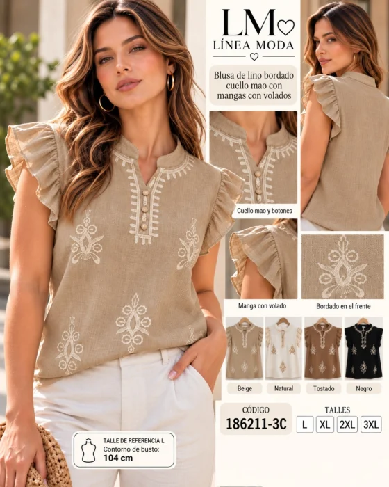 Blusa de Lino Bordado.6211
