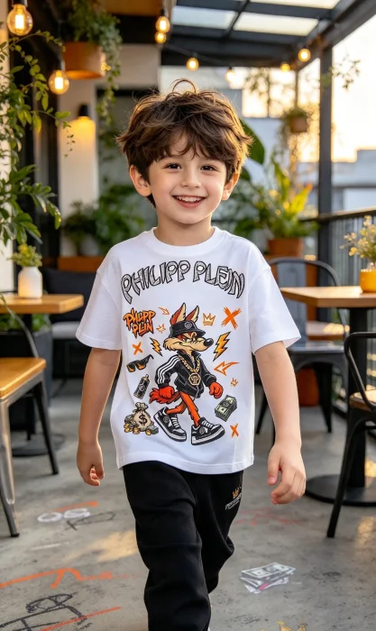 Remera Oversize con Piedras Pilipp Plein Coyote