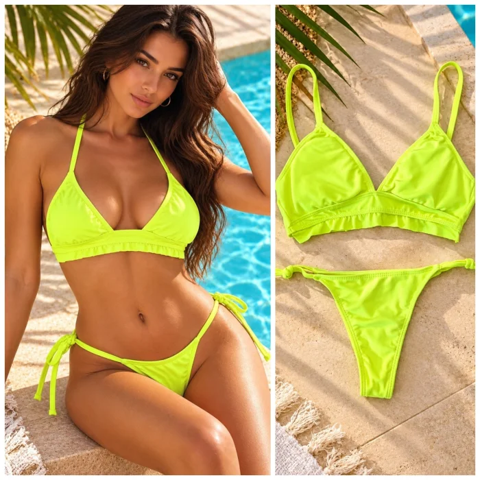 (art:bkd20)bikini Top/triangulo 2 Piezas C/less para Atar (darwin Intimate)