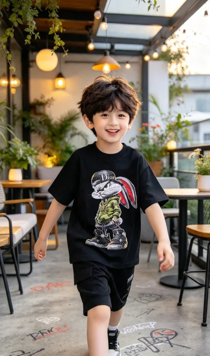 Remera Oversize con Piedras  Bunny