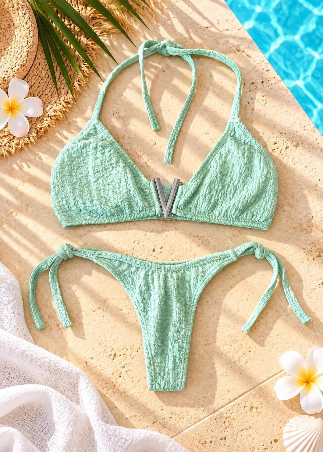 (art:bkd17)bikini Bambula 2 Piezas C/less para Atar (darwin Intimate) - Imagen 3