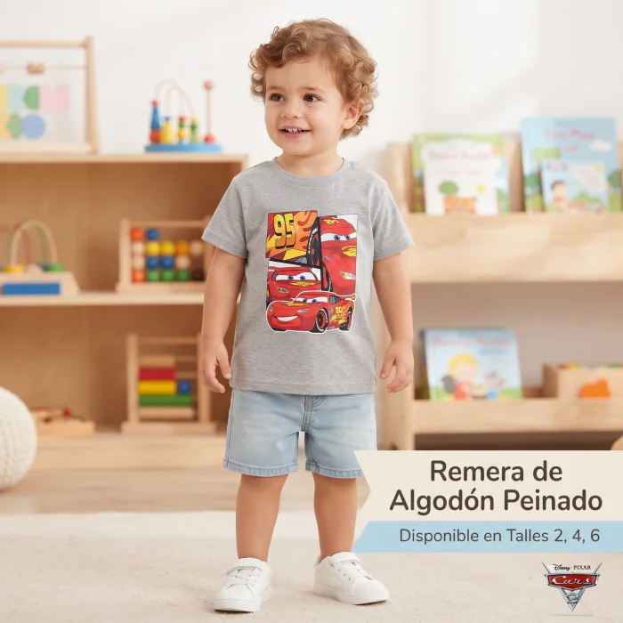 Remera Algodón Peinado Cars