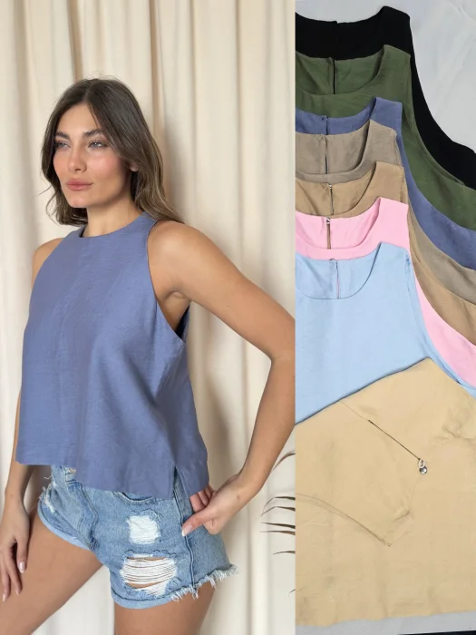 Musculosa en Lino(gigi)