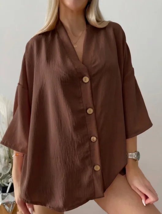 Camisa Oversize de Lino Cey