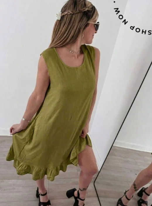 Vestido Lino Liso
