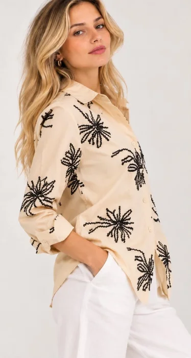Camisa Bordada Importada