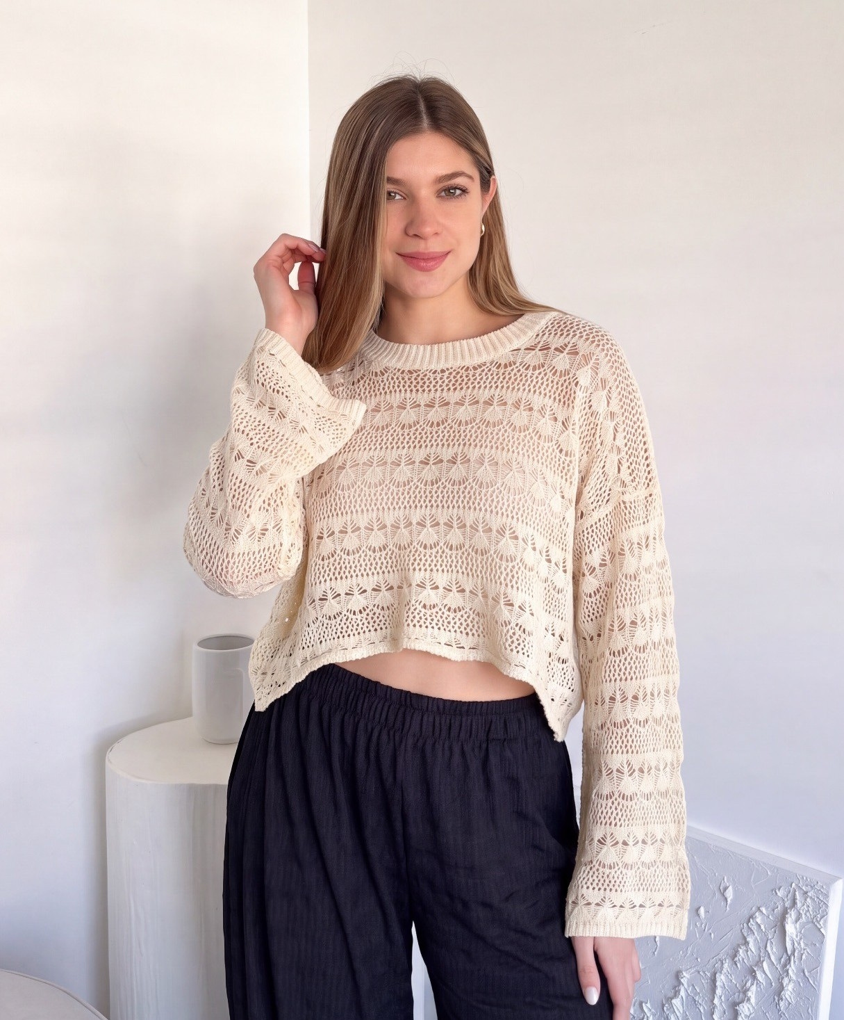 Sweater Calado Oxford - Imagen 2