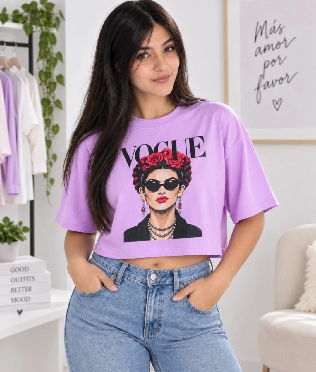 Pack de 3 Crop Top Oversize Estampado Modal Soft - Imagen 4