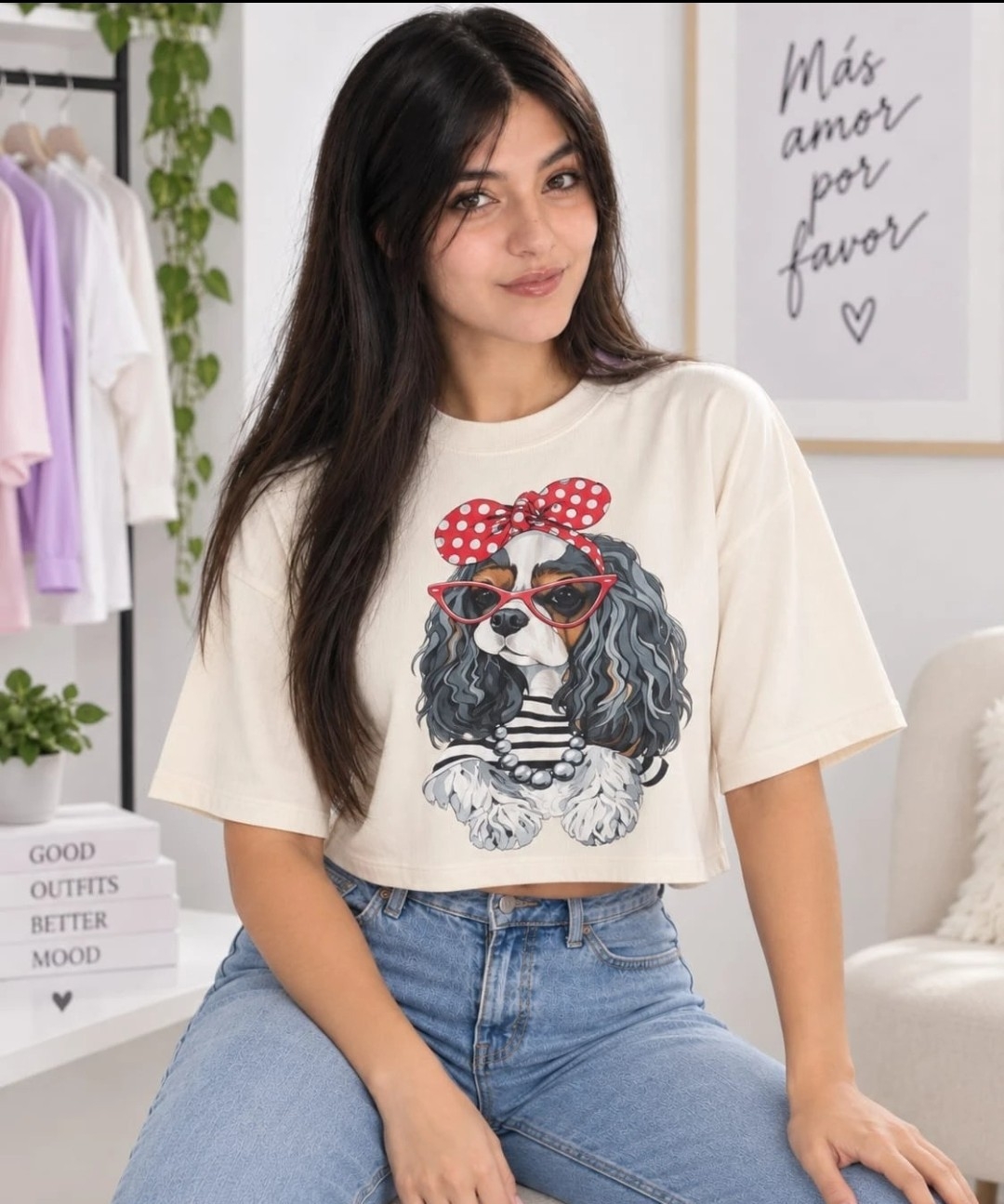 Pack de 3 Crop Top Oversize Estampado Modal Soft - Imagen 5