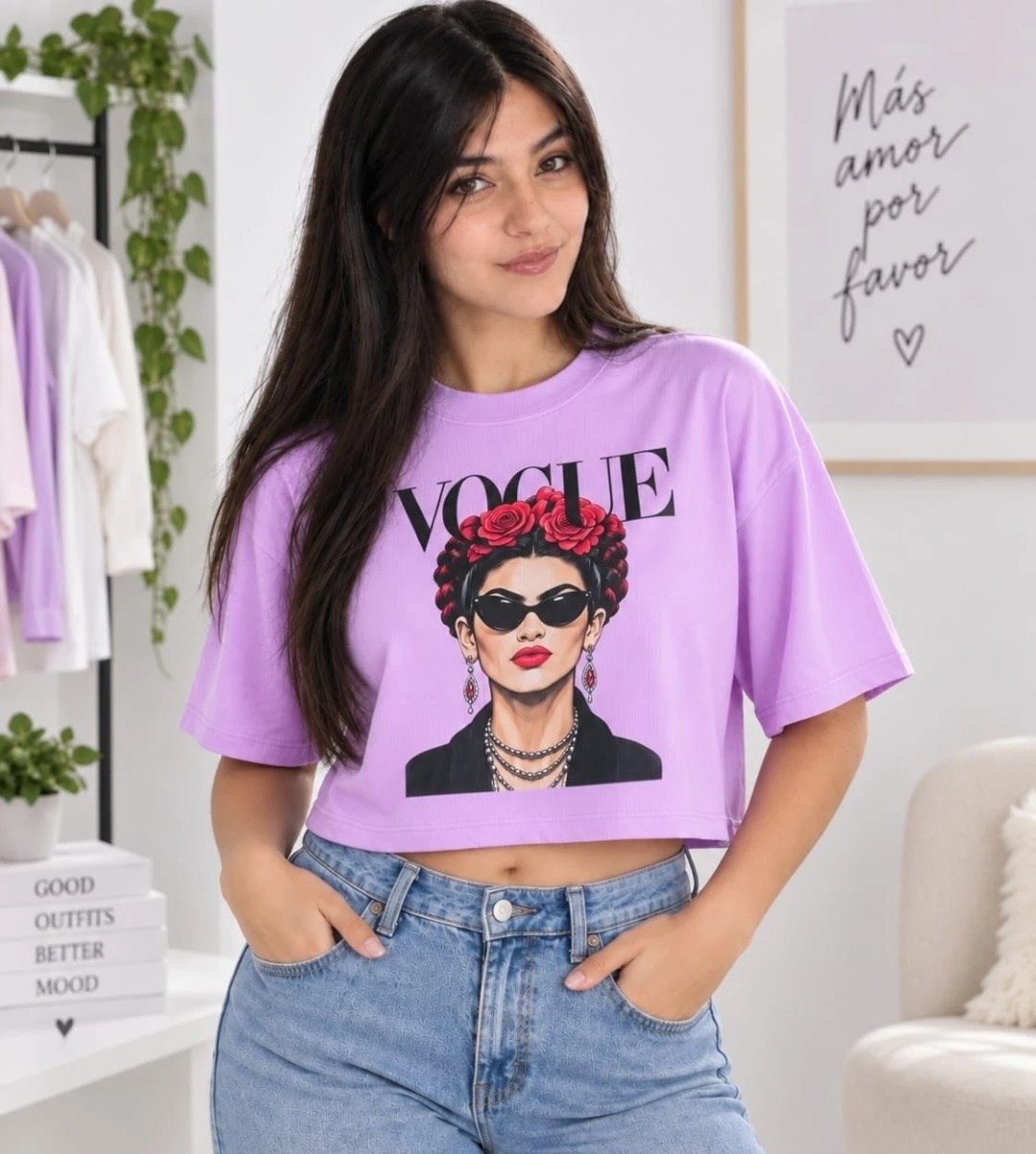 Pack de 3 Crop Top Oversize Estampado Modal Soft - Imagen 7