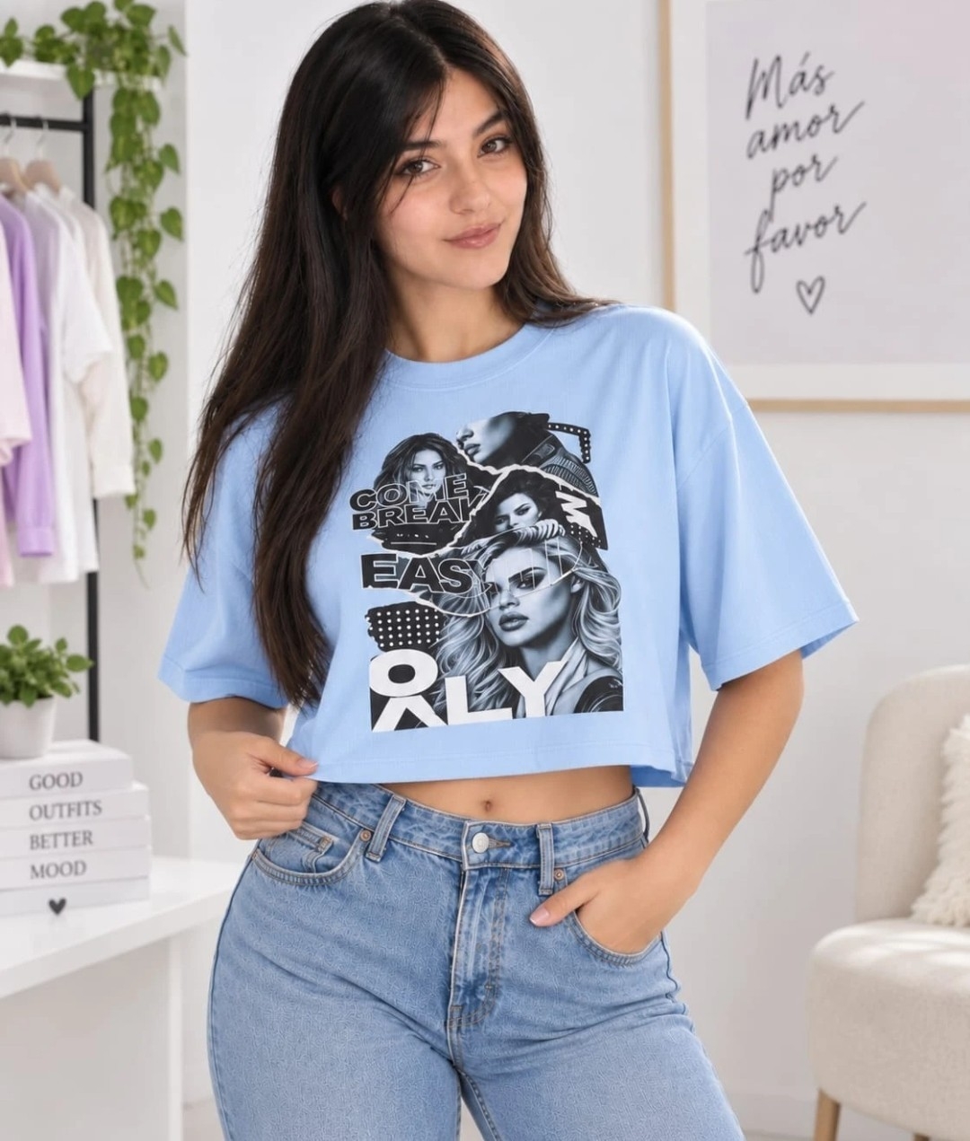 Pack de 3 Crop Top Oversize Estampado Modal Soft - Imagen 8