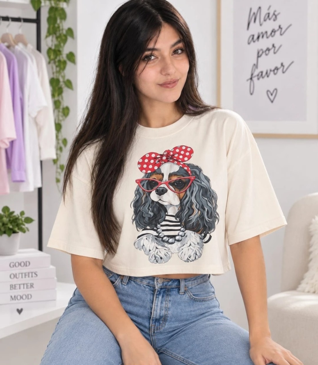 Pack de 3 Crop Top Oversize Estampado Modal Soft - Imagen 9