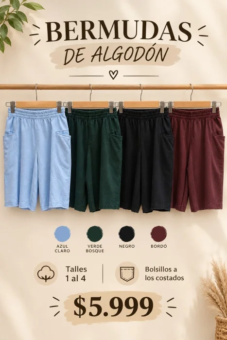 Bermudas de Algodón Cargo