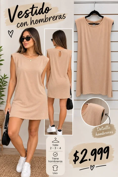 Vestido Modal C/hombrera