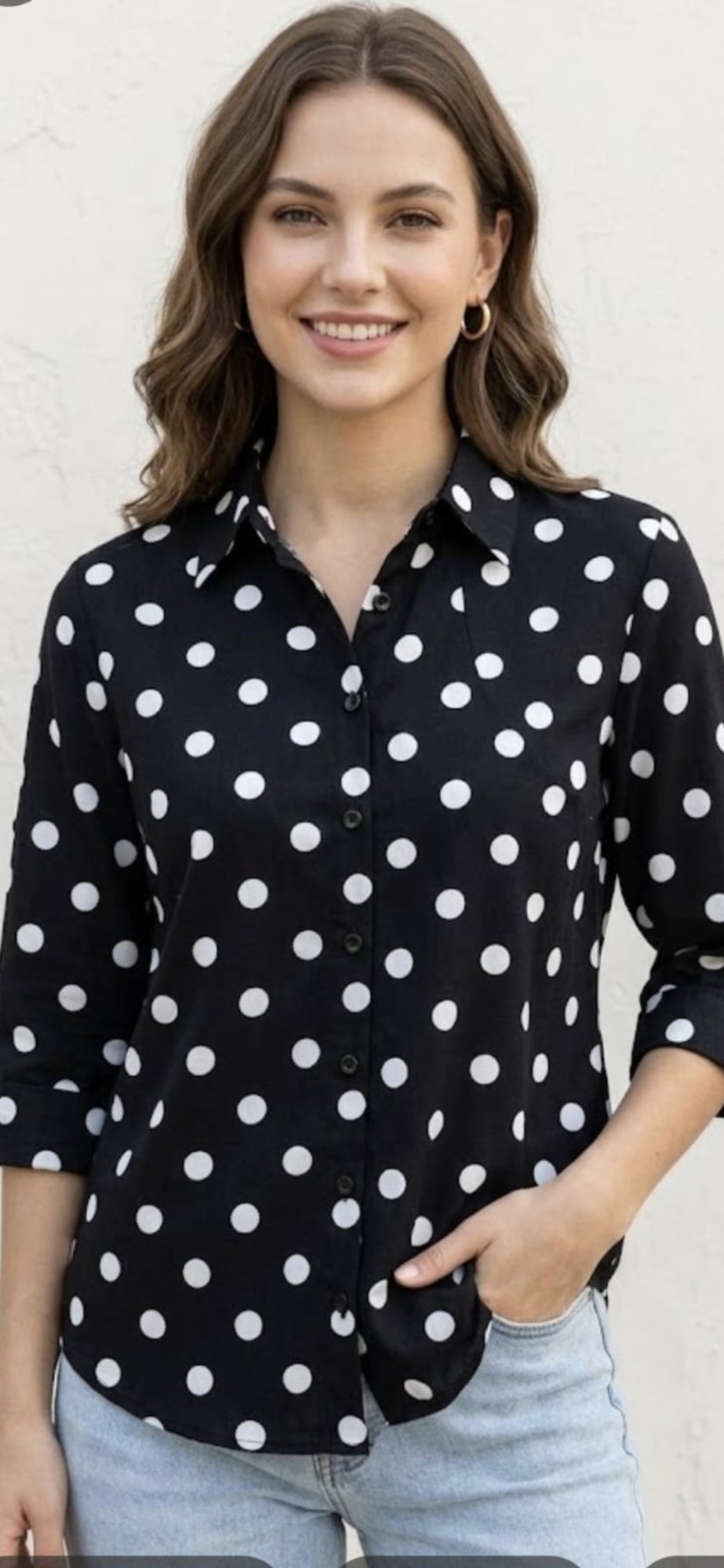 Camisa Lunares Manga 3/4 - Imagen 2