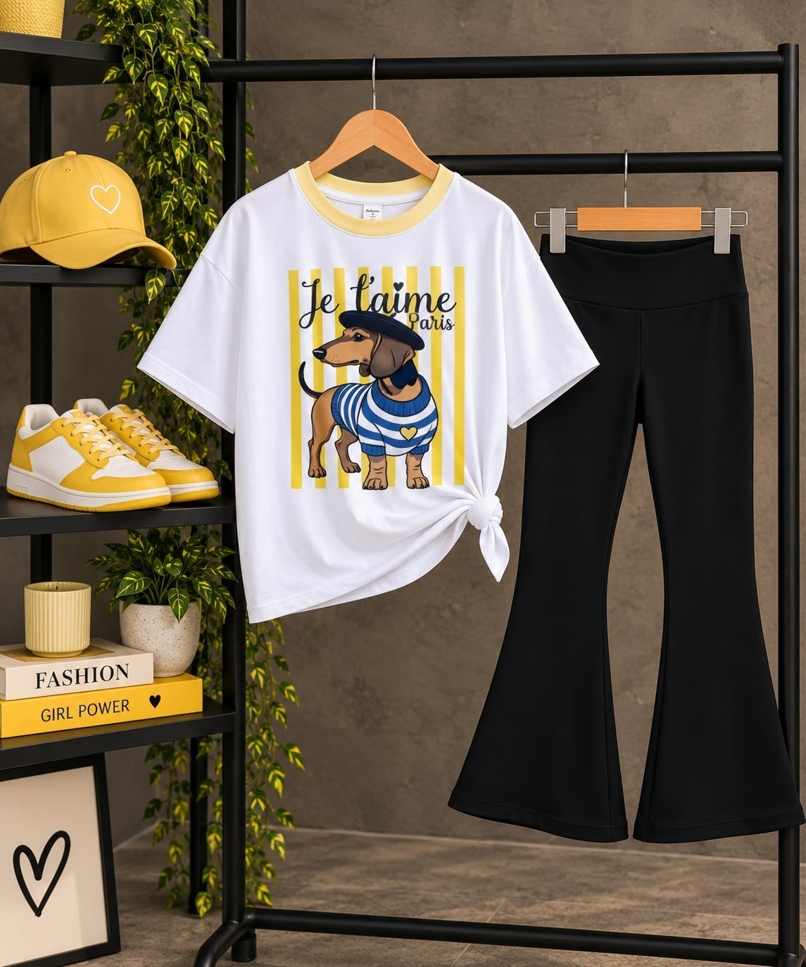Conjunto Tendencia Oxford 
remera Rayada Estampada - Imagen 4