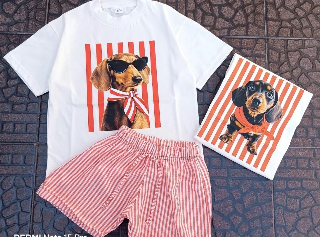 Conjunto Tendencia Lino 
remera Estampada Shorts Rayado - Imagen 6