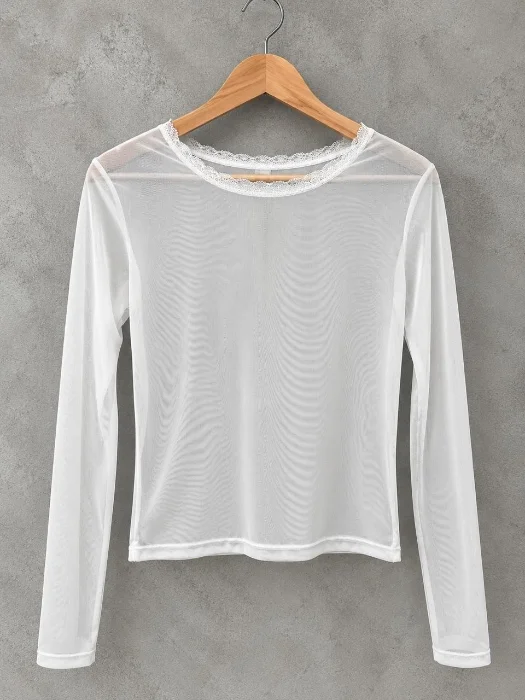 Camiseta Microtul con Puntilla