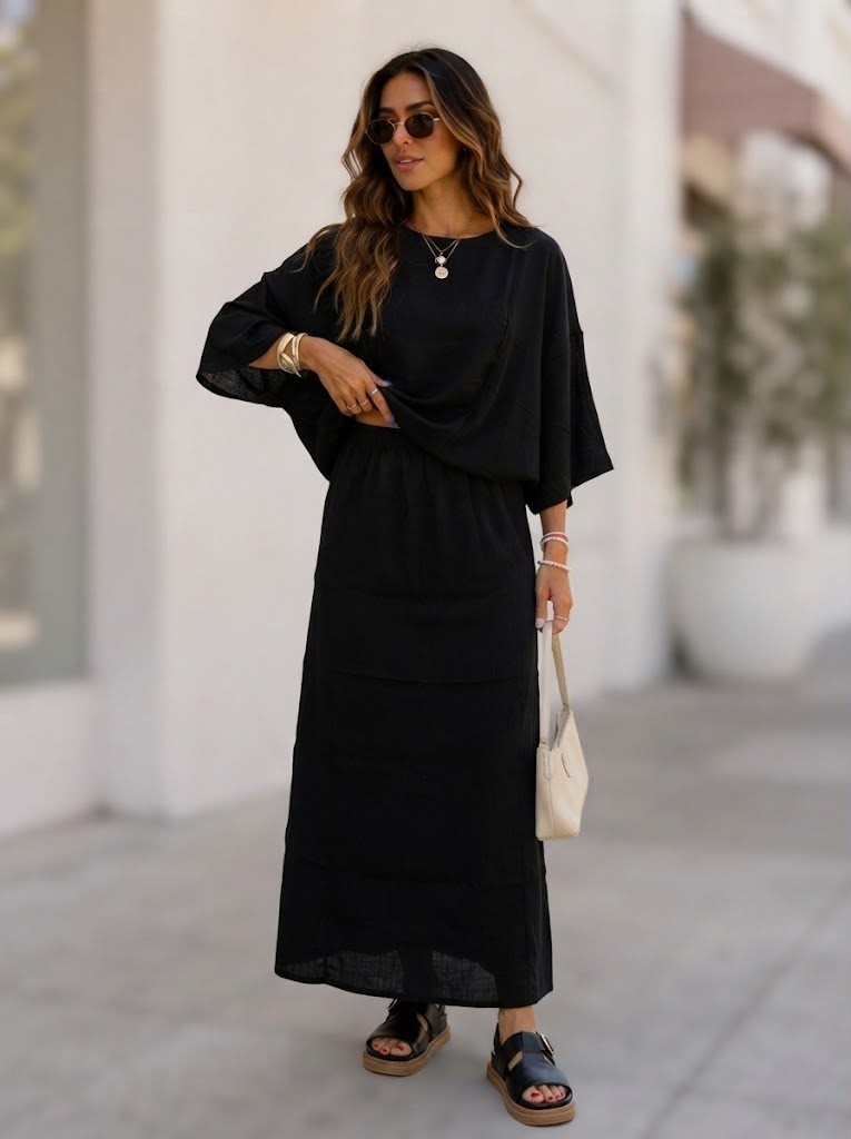Set Remera y Pollera Midi - Imagen 3