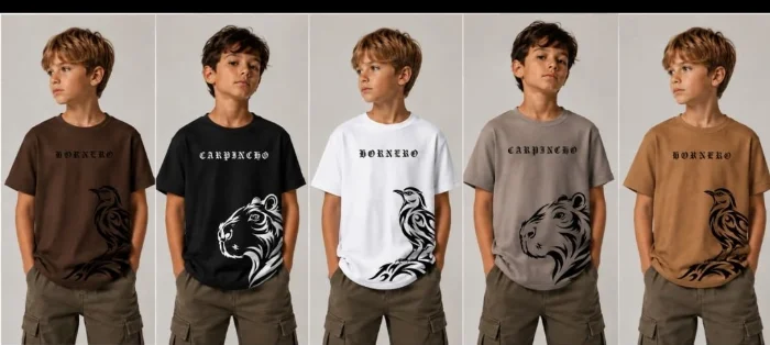 Remeras Wafle Estampadas Niño
