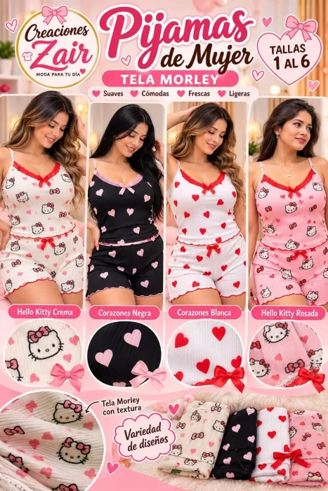 Piama 2 Piezas Estampadas 1 al 6