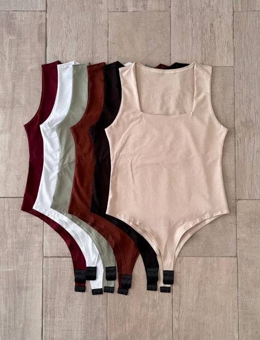 Body Musculosa Cuello Cuadrado Algodon Lycra