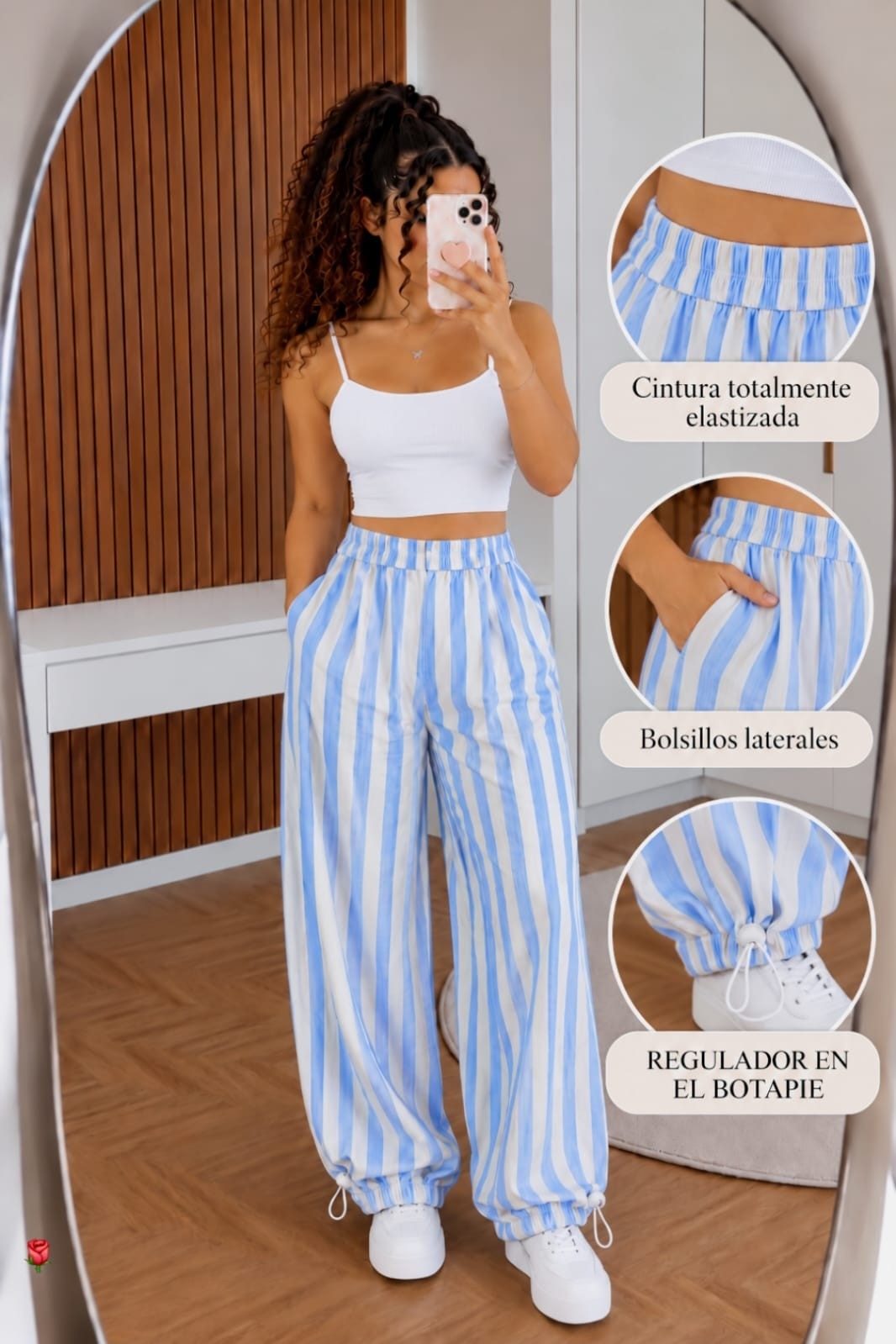 Pantalón Rayado con Regulador - Imagen 2