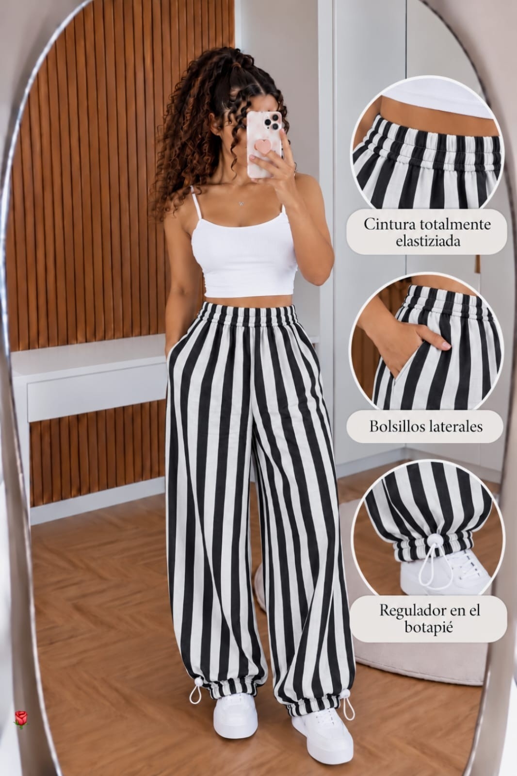 Pantalón Rayado con Regulador - Imagen 3