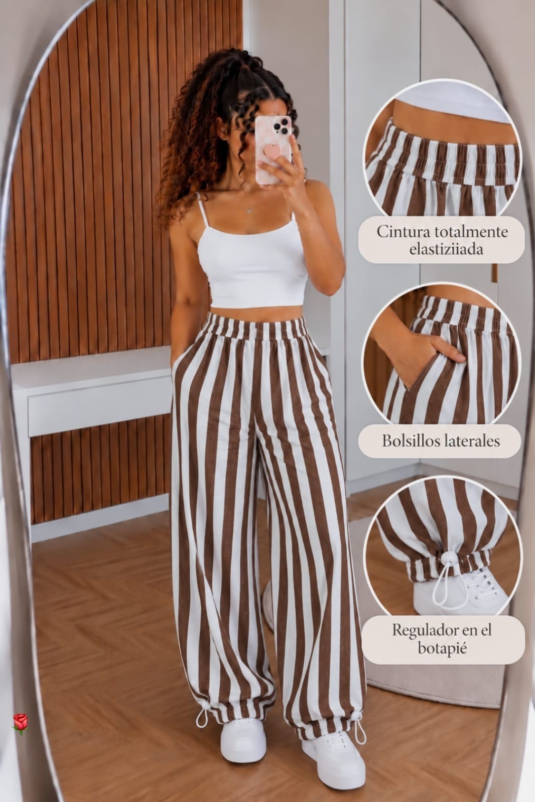 Pantalón Rayado con Regulador - Imagen 5