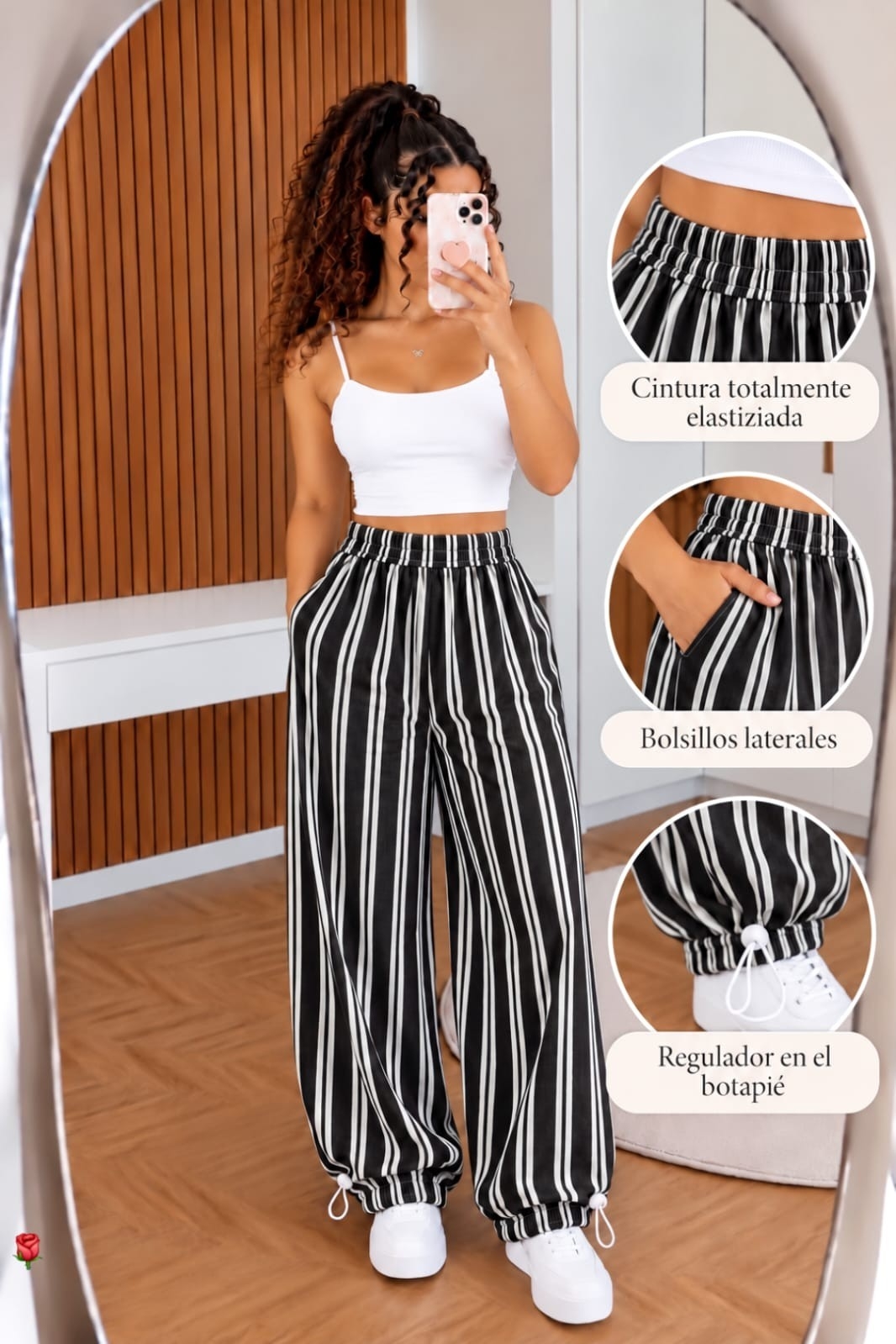 Pantalón Rayado con Regulador - Imagen 6