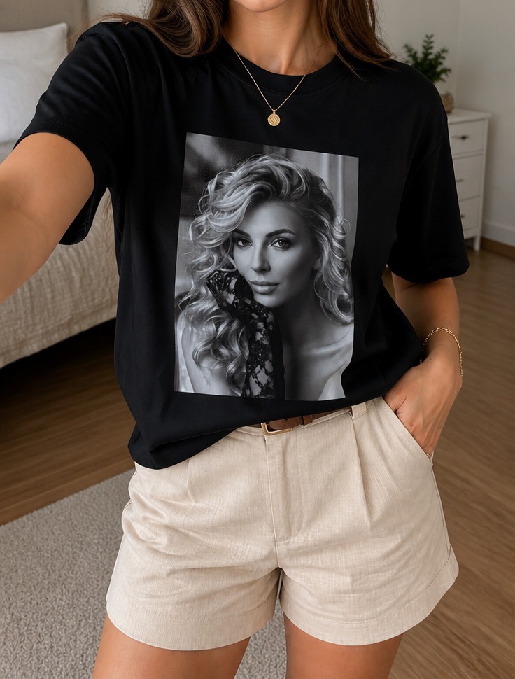 Remera Señorita Guante Encaje Algodón - Imagen 4