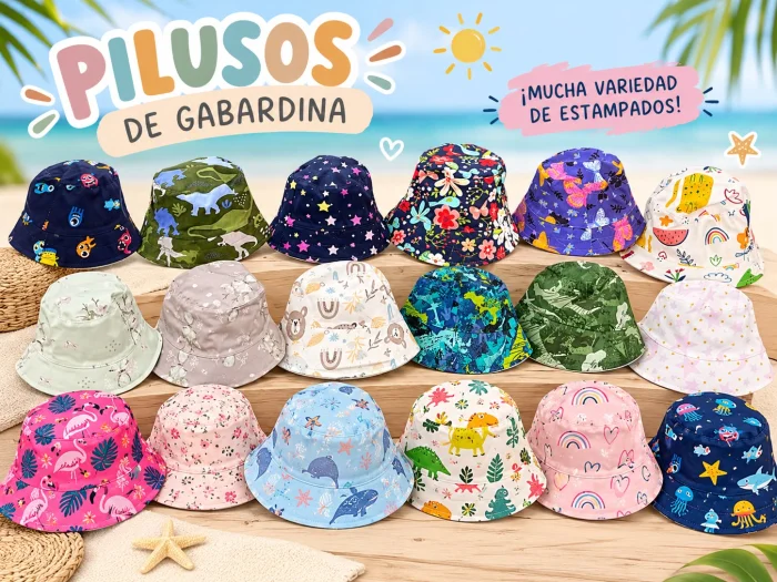 Piluso Estampado Gabardina T.(1 al 5) Pack X 6 (surtido de Colores)