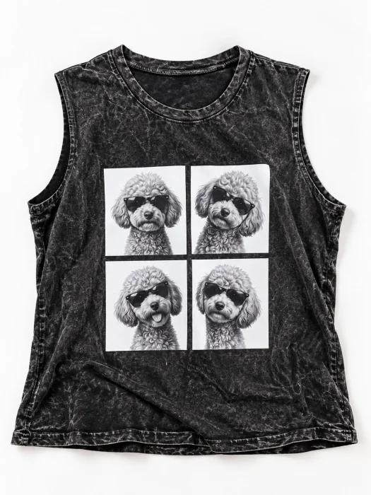 Remeras sin Mangas Batik Estampada