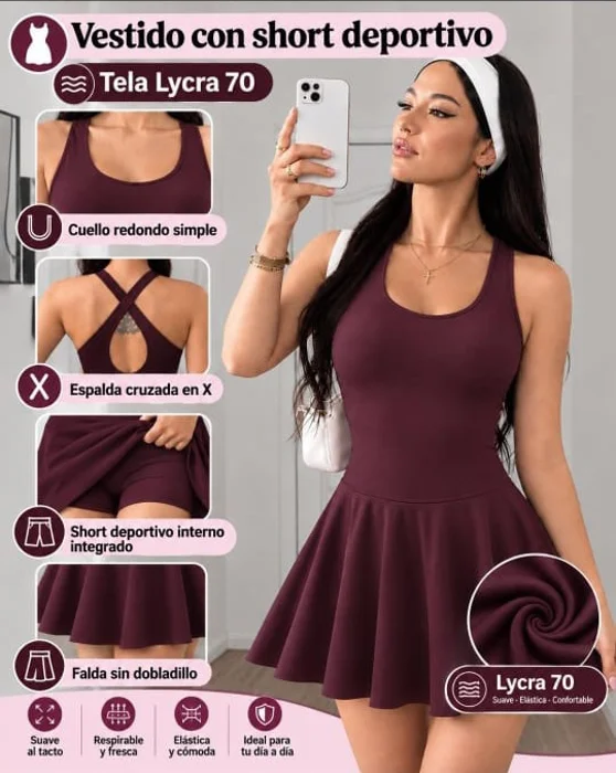 Vestido de Lycra con Short