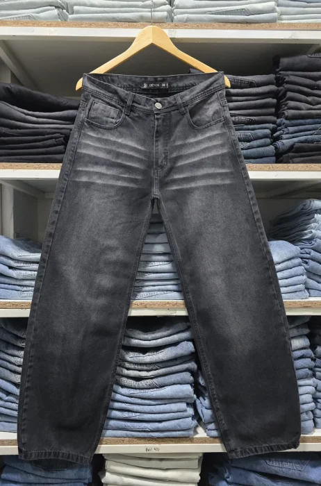 Jeans Baggy Liso Negro Stone Bigote Loc