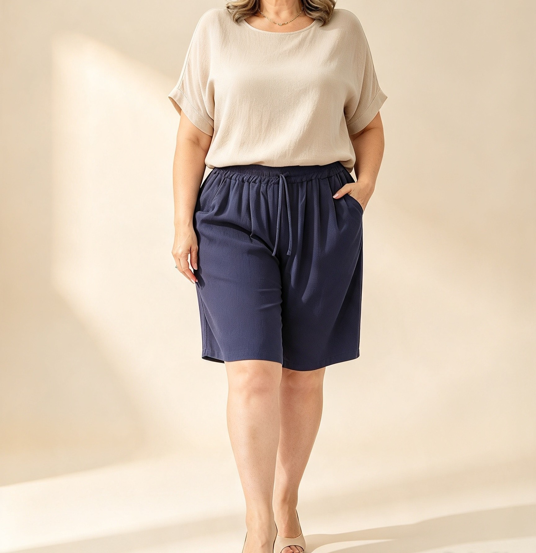 Bermuda de Lino Spandex - Imagen 3