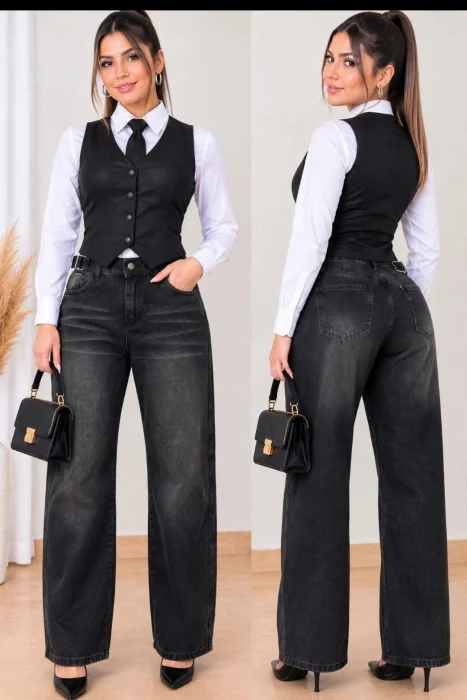 Jeans Bagy Gris con Regulador