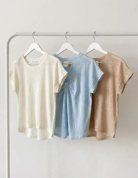 Remera Tejida Hilo Espalda Moño Importada