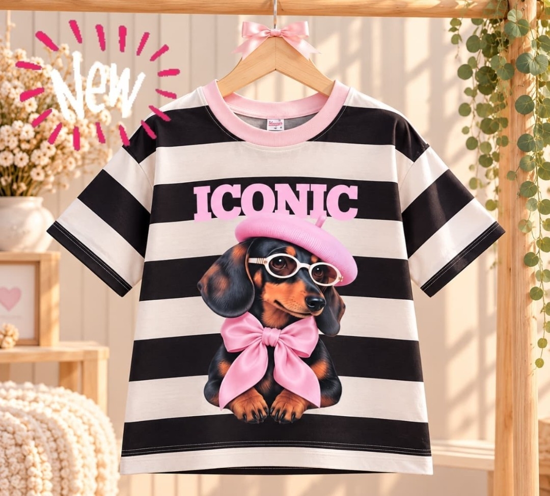 Remera Rayada de Perrito Nena - Imagen 3