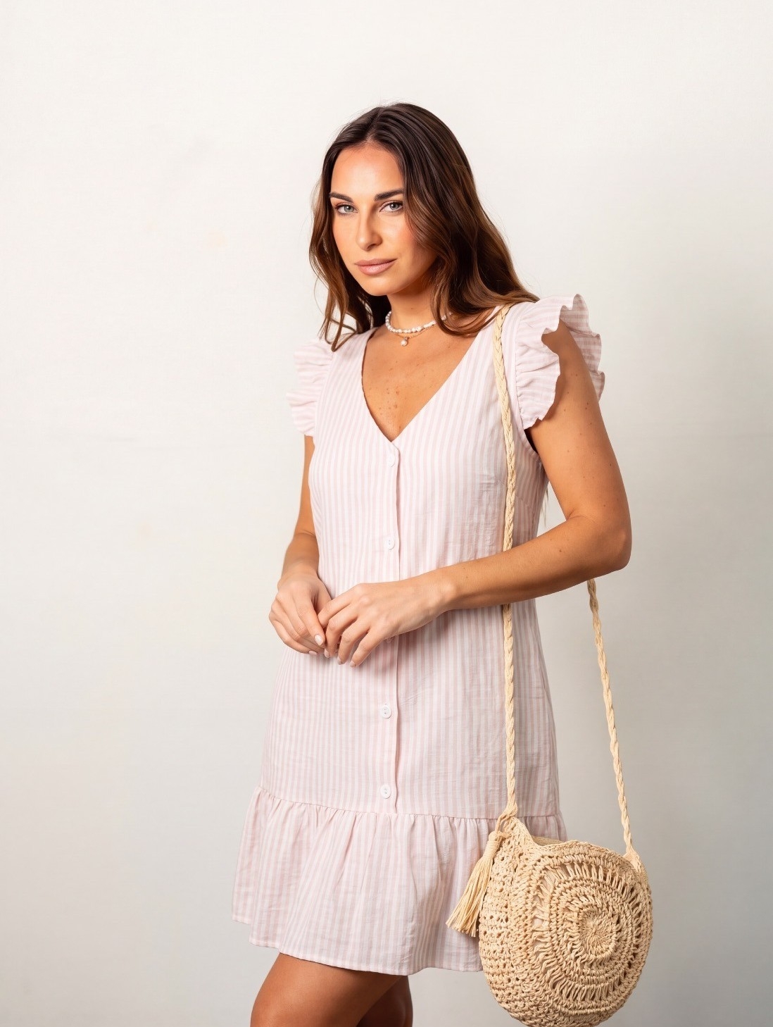 Vestido Lino Rayado - Imagen 2