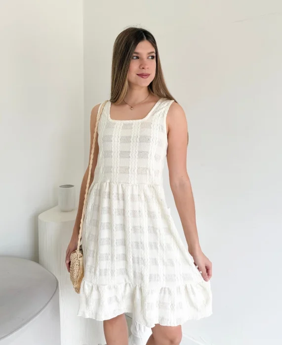 Vestido Crep Texturizado