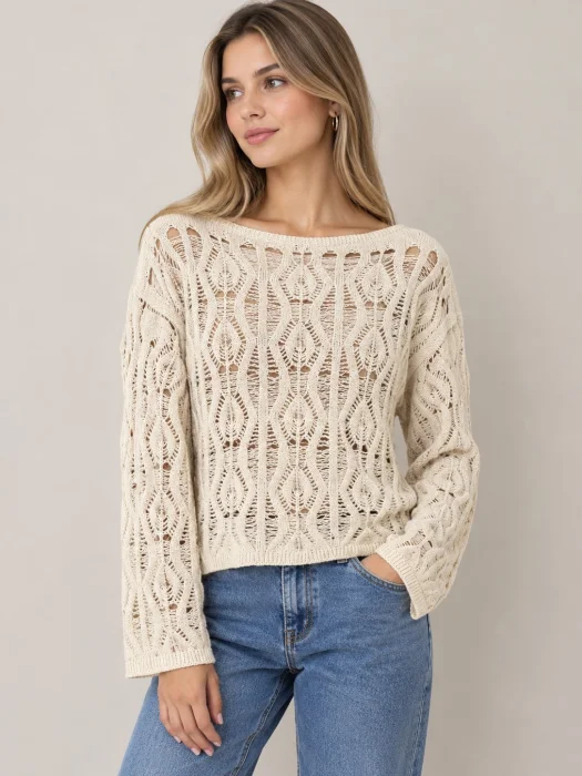 Suéter Cuello Bote Calado