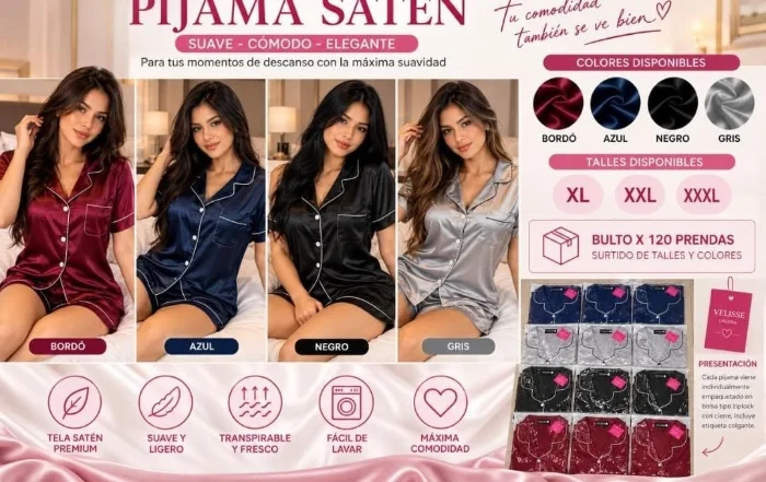 Pijamas Saten Importados por Docena