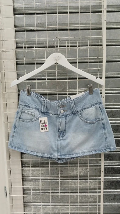 Short Pollera Tiro bajo Denim Rigido Premium