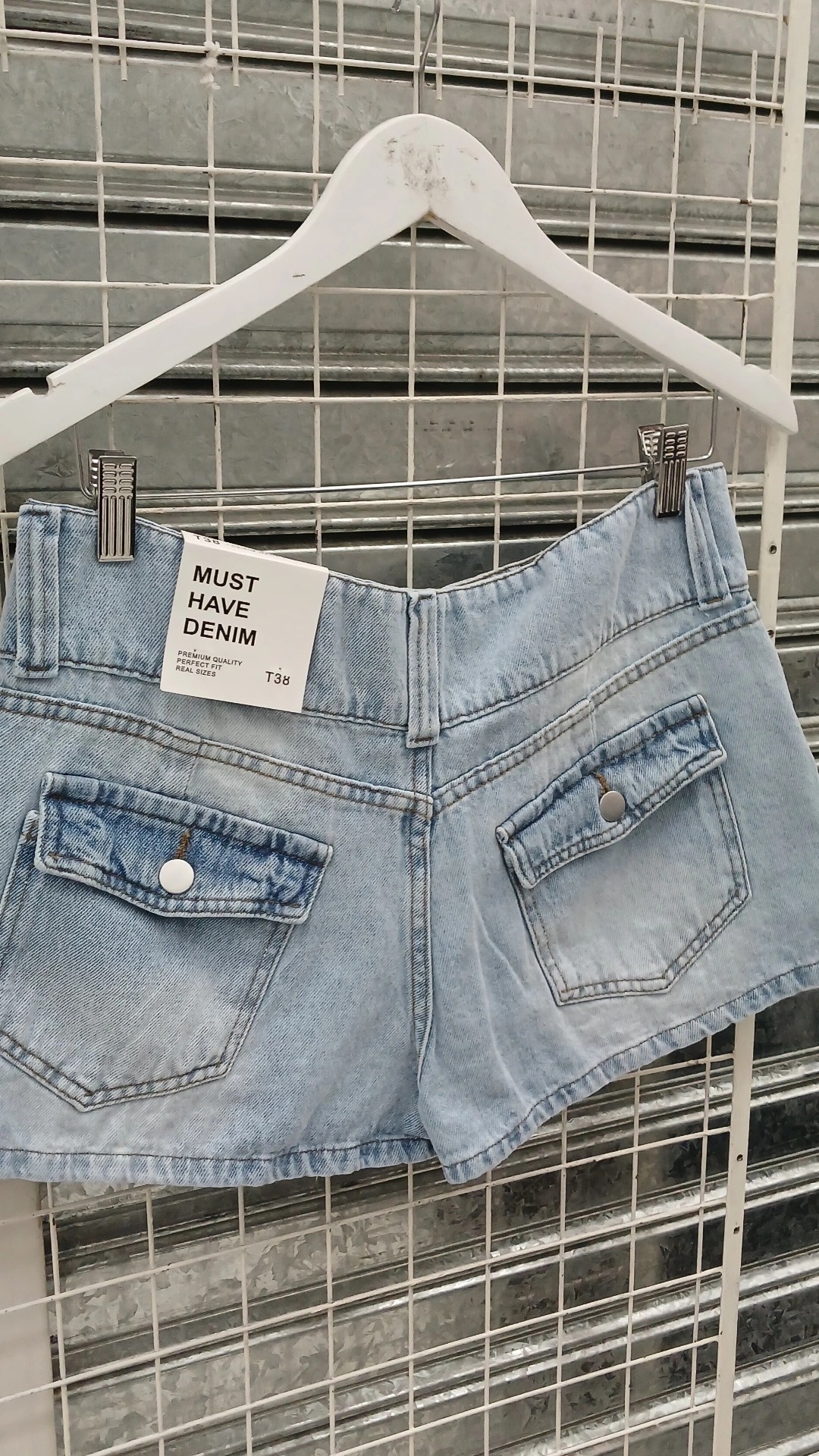 Short Pollera Tiro bajo Denim Rigido Premium - Imagen 2