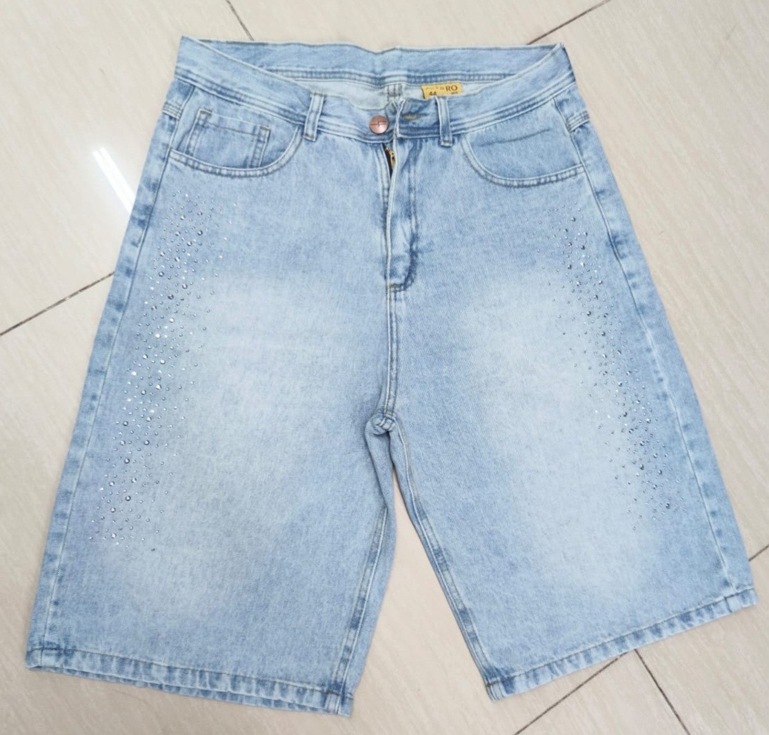 Bermuda Baggy Oxido Claro con Strass - Imagen 2