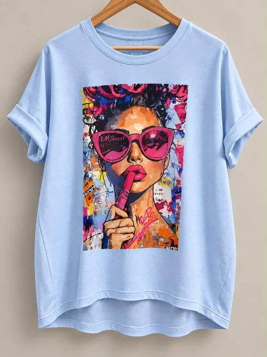 Remera Suelta Algodon Rustico con Viscosa