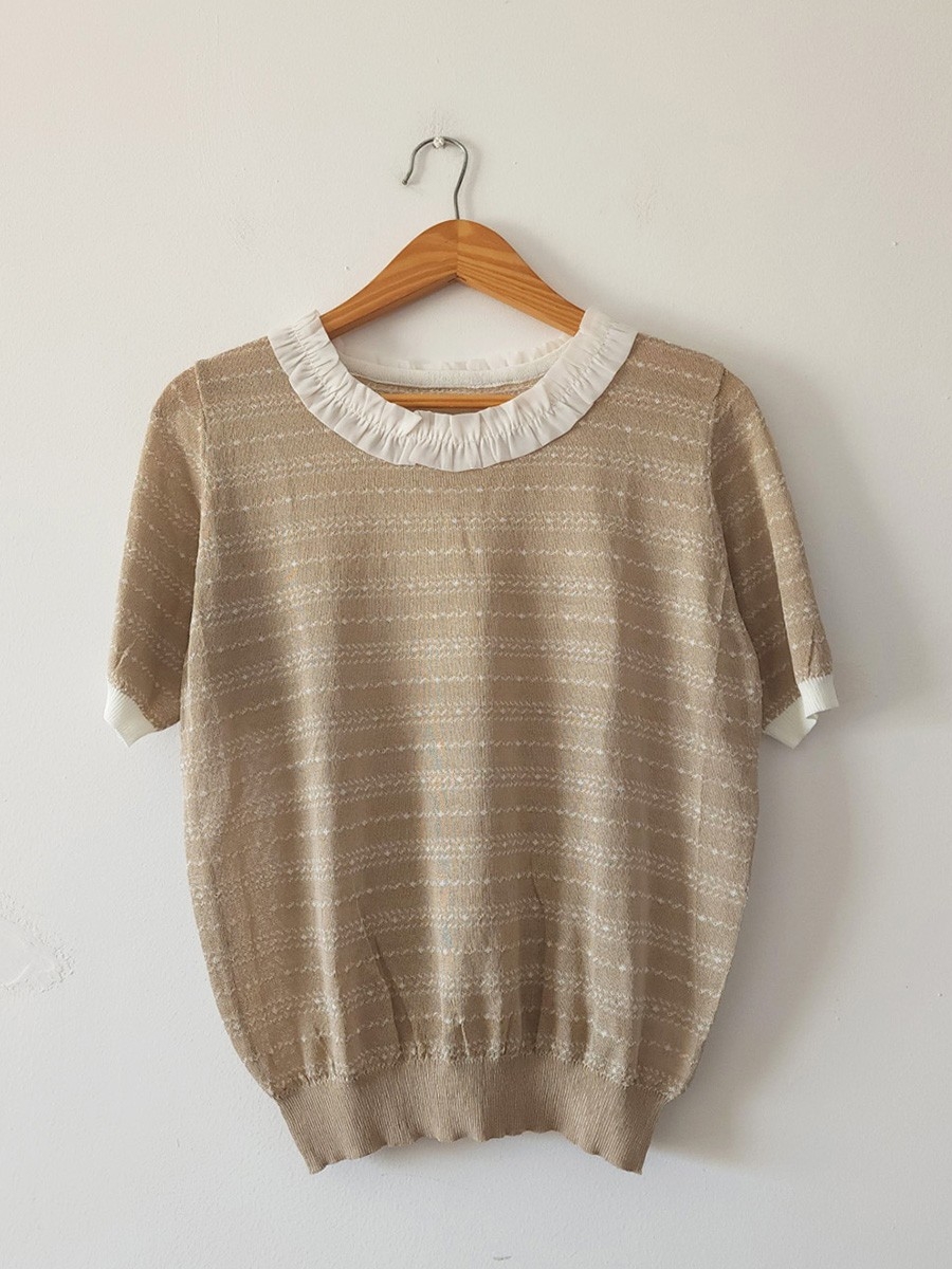 Remera Tejida Cuello Frunce Importada - Imagen 3