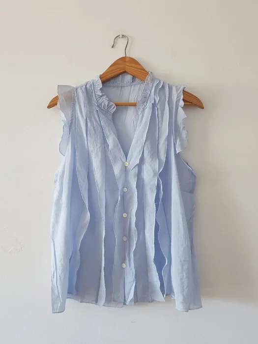 Blusa Musculosa Tela con Volados